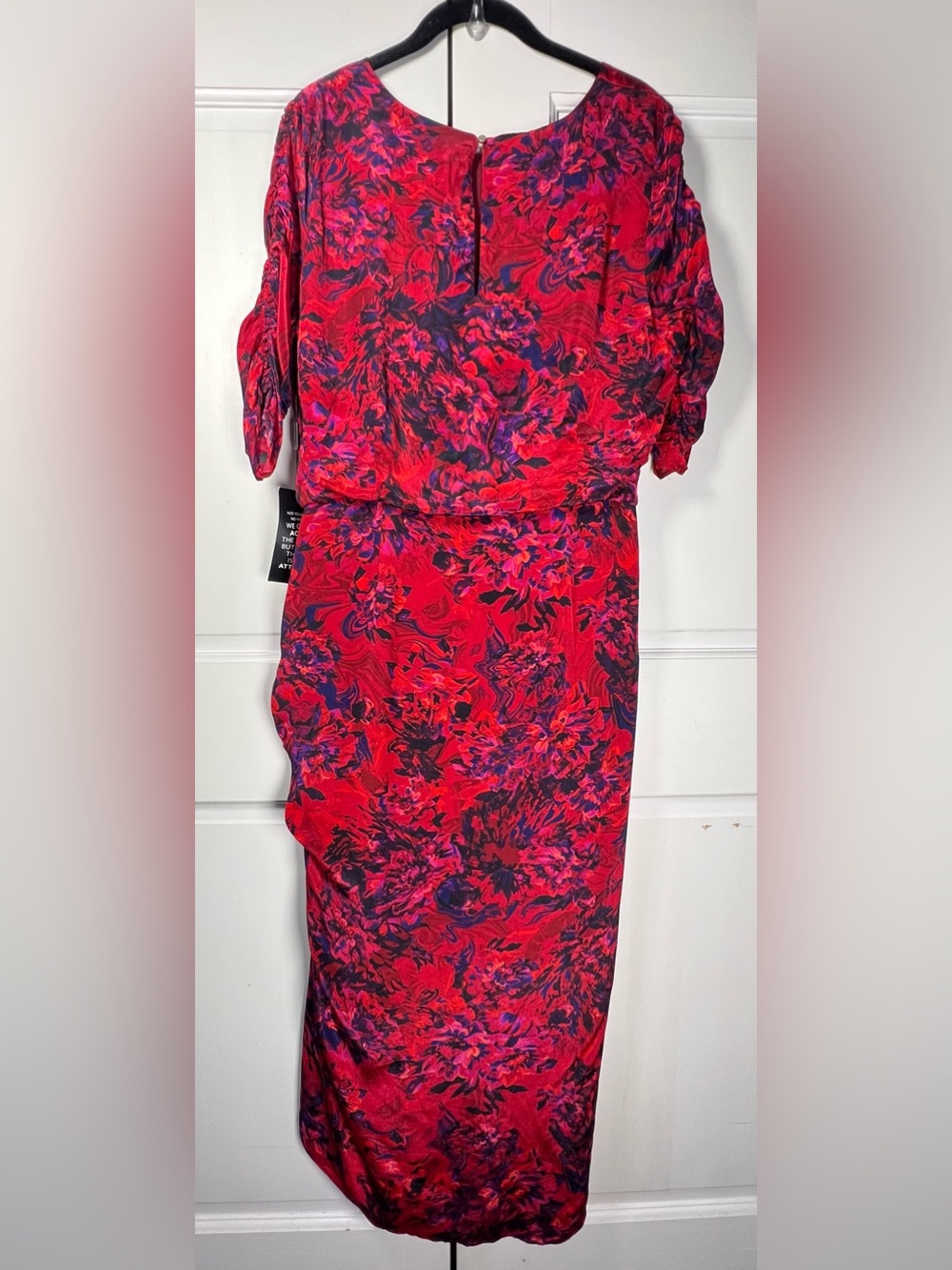 NWT White House Black Market Kaleidoscope Indulgent Ruched Midi Dres Sz 10 - Picture 9 of 12